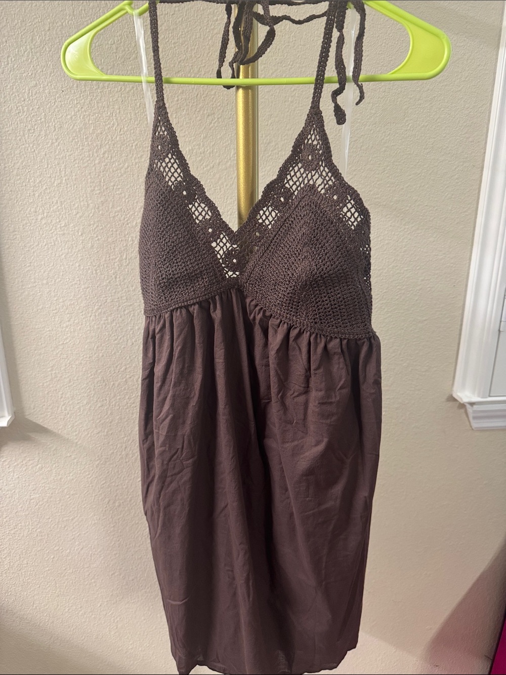 wild fable Dark Brown Crochet-Style Sundress